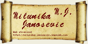 Milunika Janošević vizit kartica